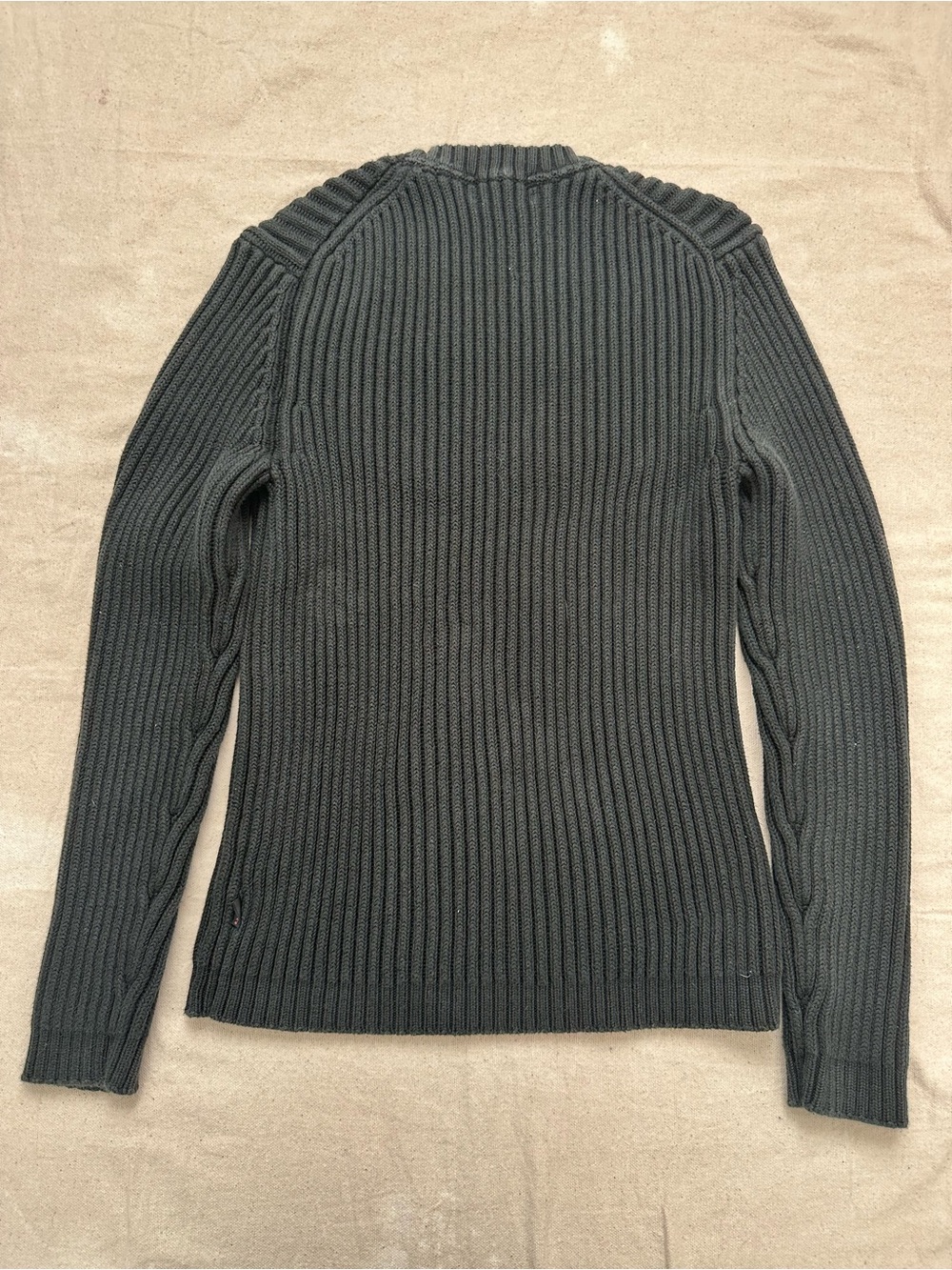 Vintage Banana Republic Ribbed Cotton Mock Neck Sweater Charcoal Grey L Y2K 2003 - Picture 9 of 11